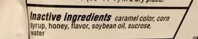 Luden’s Wild Honey Throat Drops nutrition facts table