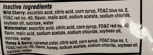 Luden’s ingredients label