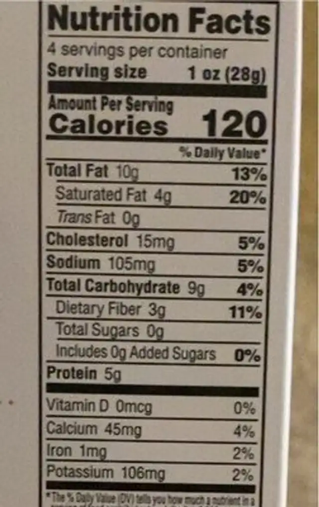 cookie keto peanut butter nutrition facts table