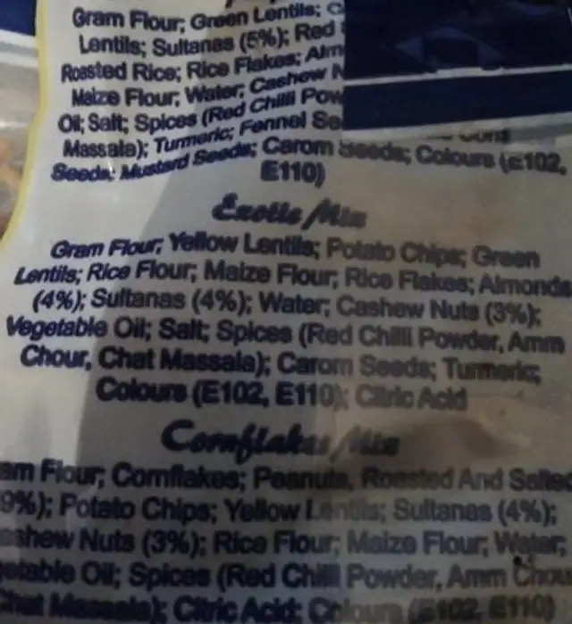 CHIN CHIN MIX ingredients label