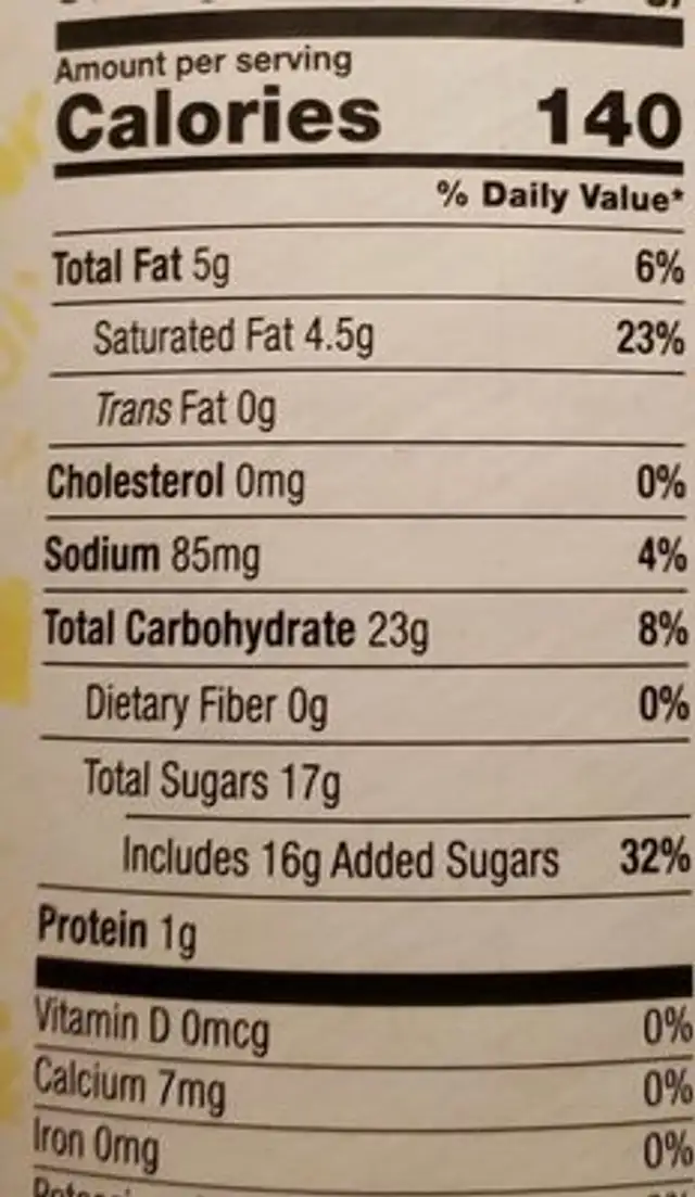 Vanilla bean latte deluxe drink mix nutrition facts table