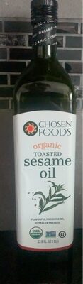 Organic toasted sesame oil front packaging