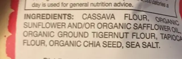 Sea salt no grain tortilla chips nutrition facts table