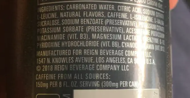Melon mania energy drink ingredients label