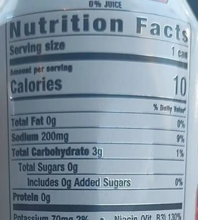 Inferno nutrition facts table