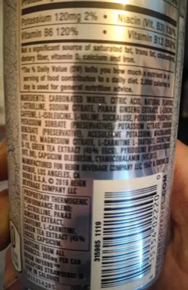 Inferno jalapeño strawberry ingredients label