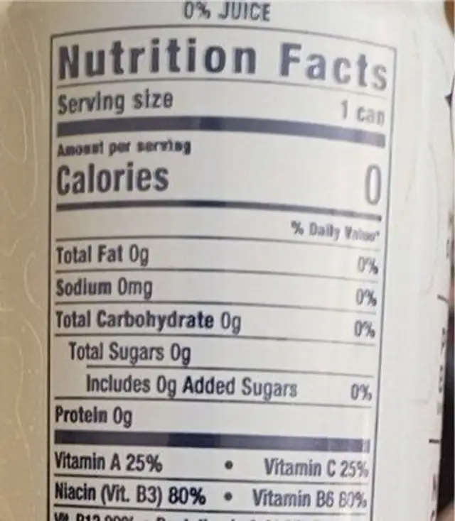 True North nutrition facts table