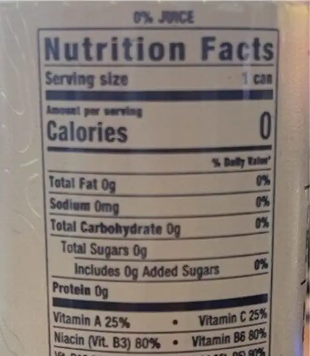 Watermelon mist nutrition facts table