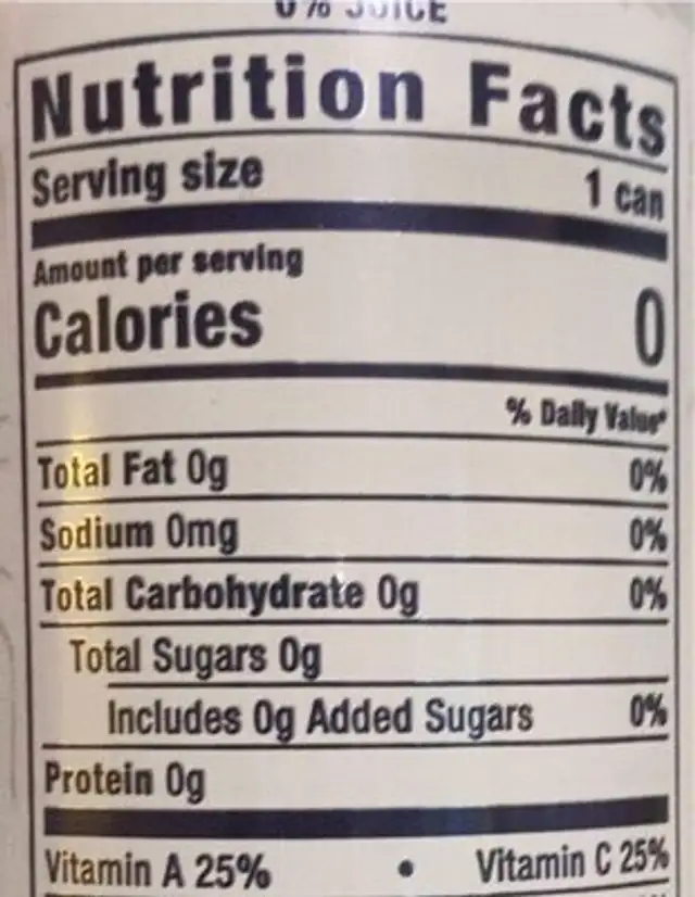 Grapefruit Lemonade nutrition facts table