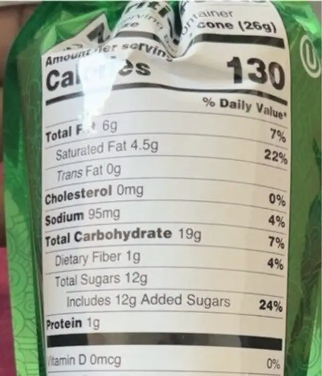 Kettle Corn Popcorn nutrition facts table