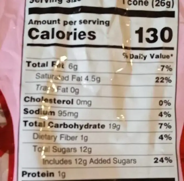 Kettle nutrition facts table