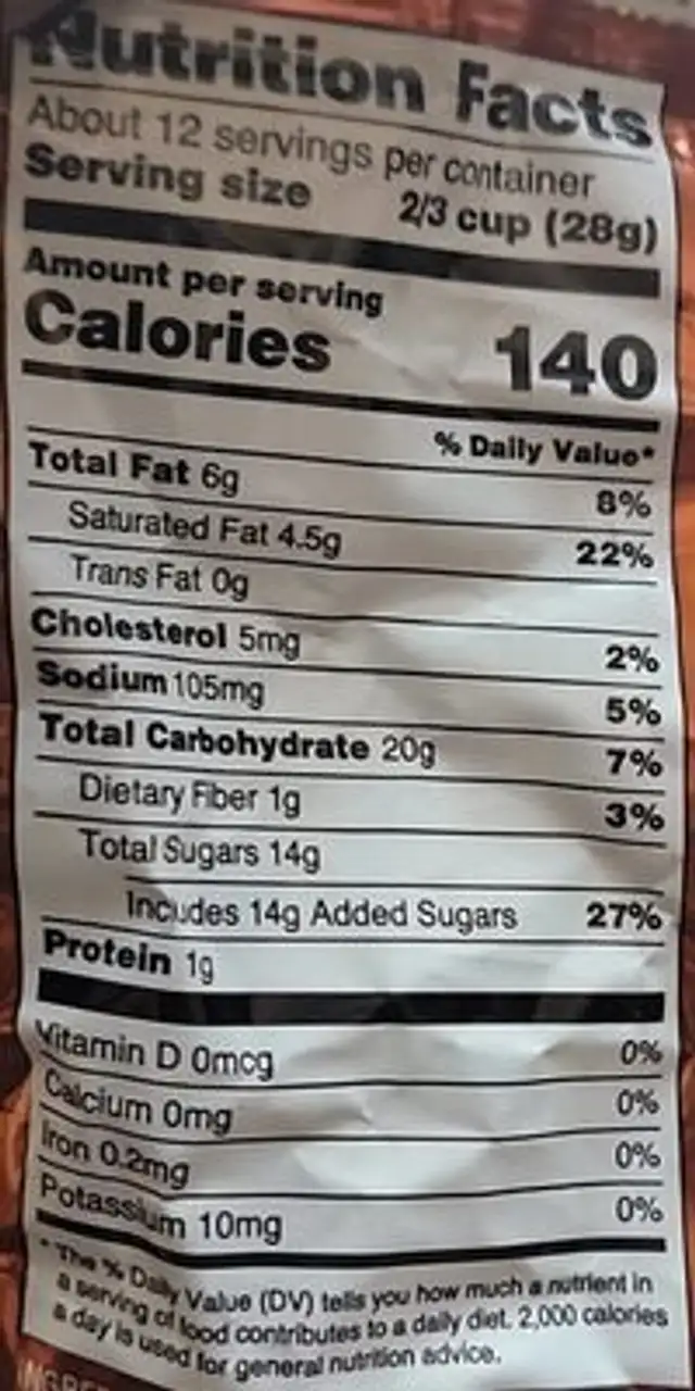 P0pcornopolis nutrition facts table