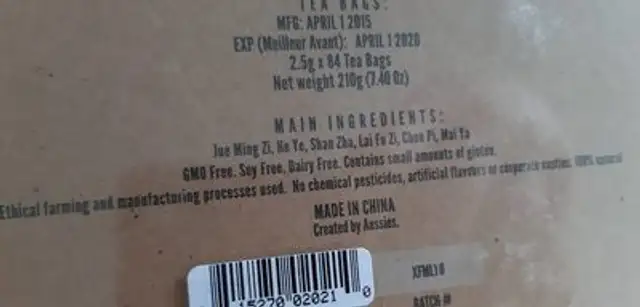 Tony tea 28 ray teatox ingredients label