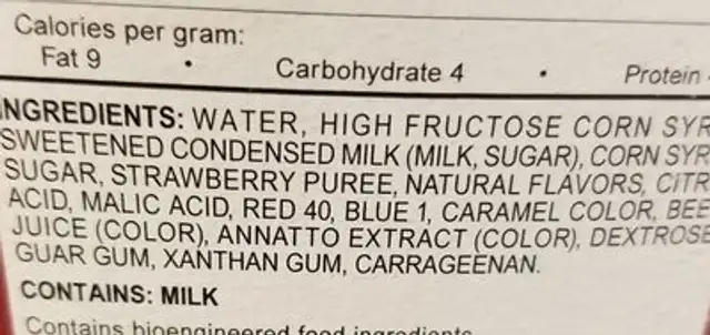 Premium lindy’s swirled ingredients label