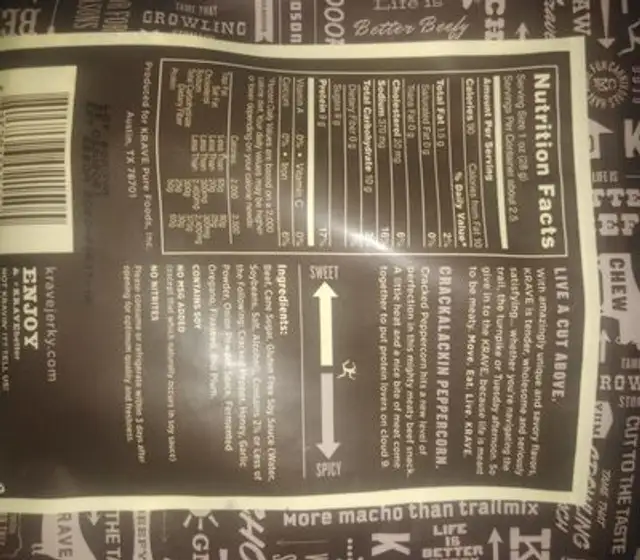Gourmet beef cuts nutrition facts table