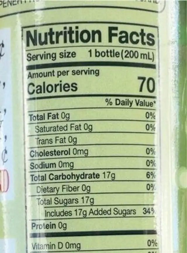 Cabronated soft drink melon nutrition facts table