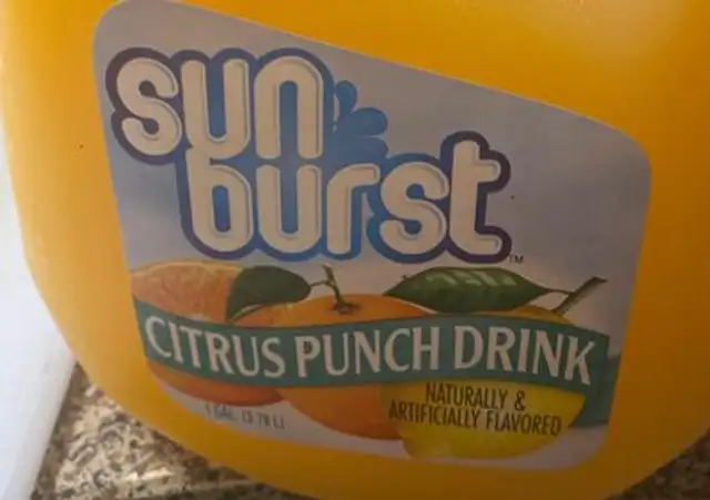 Sun burst nutrition facts table