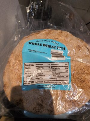 Whole wheat pita nutrition facts table
