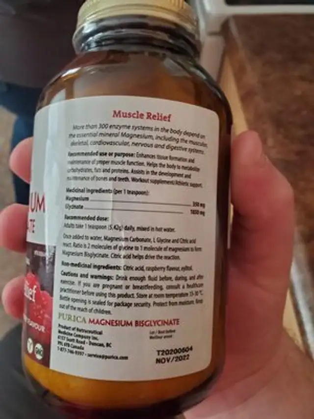 purica magnesium bisglycinate ingredients label