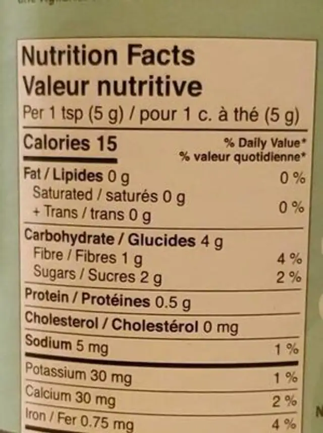 Harmonie universelle mélange de 8 champignons et cacao nutrition facts table