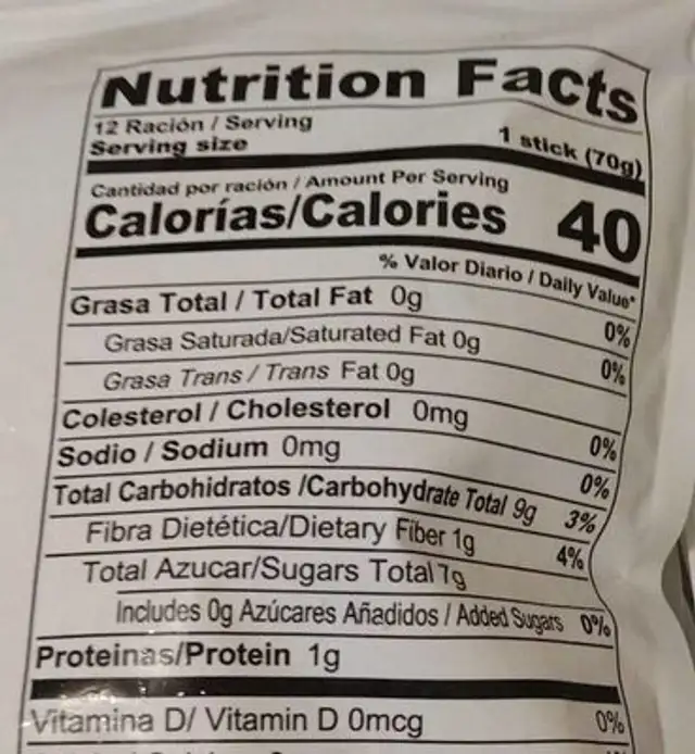 Pineapple wedges nutrition facts table