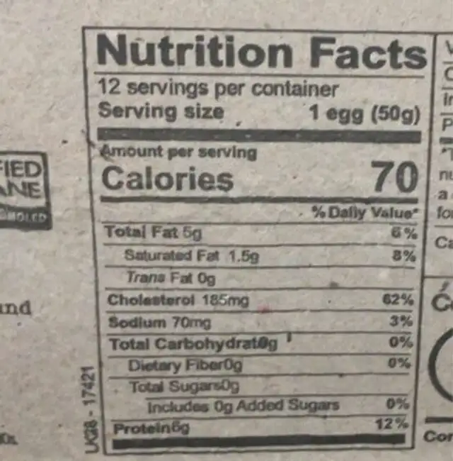 Carols organic pasture raised nutrition facts table