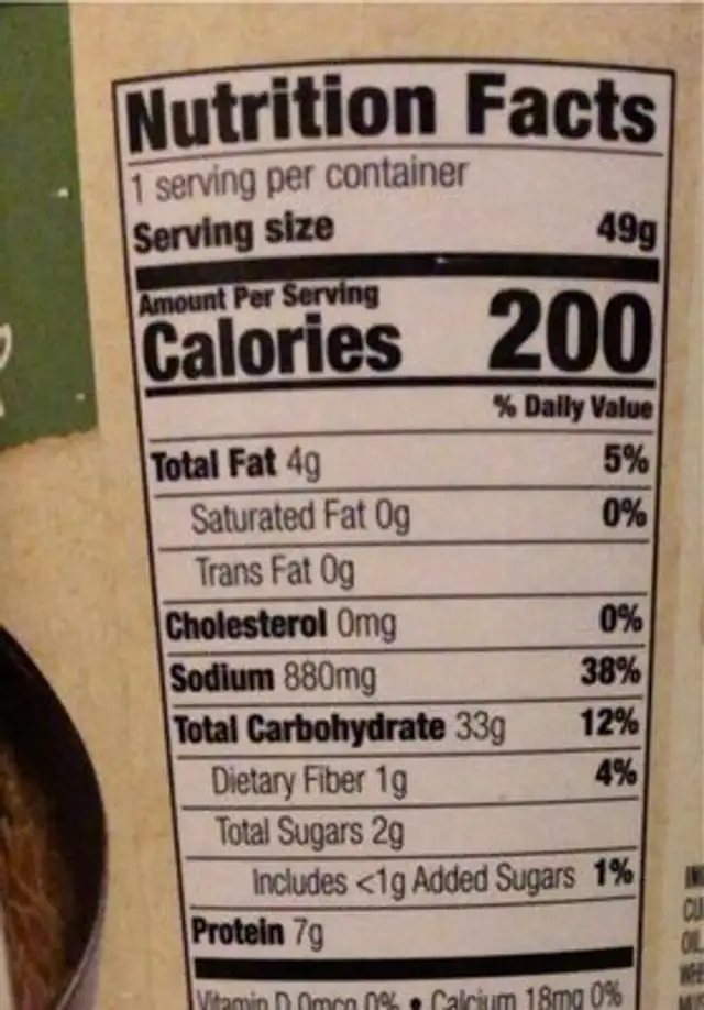 Vegetarian miso ramen nutrition facts table
