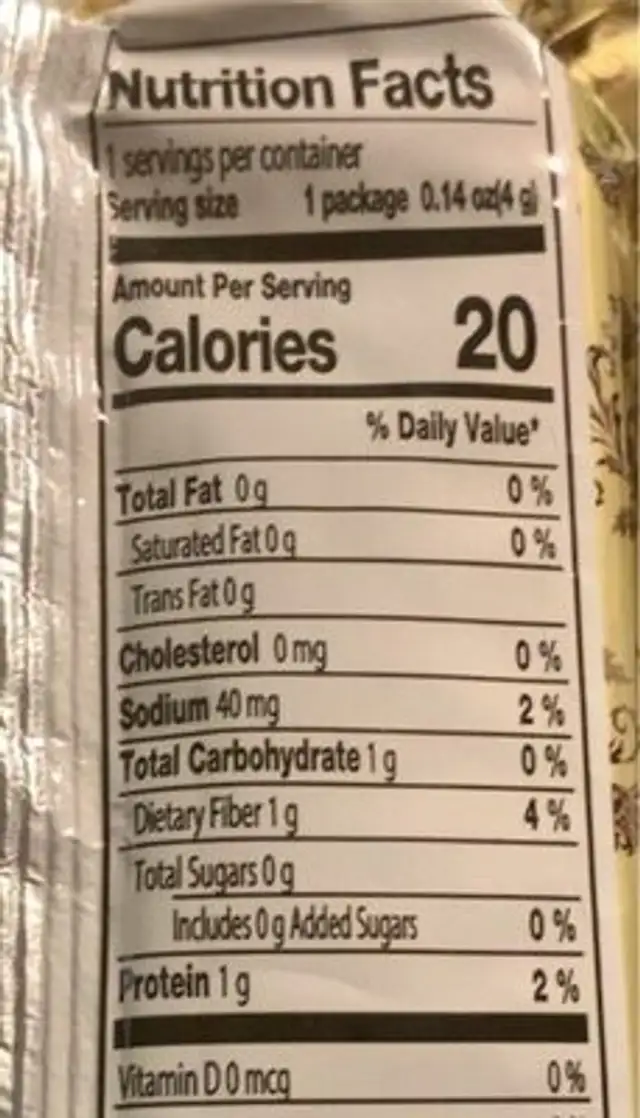 Roasted Seaweed Snack nutrition facts table