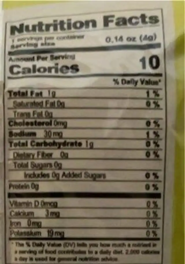 Avocado Oil Seasoned Seaweed nutrition facts table