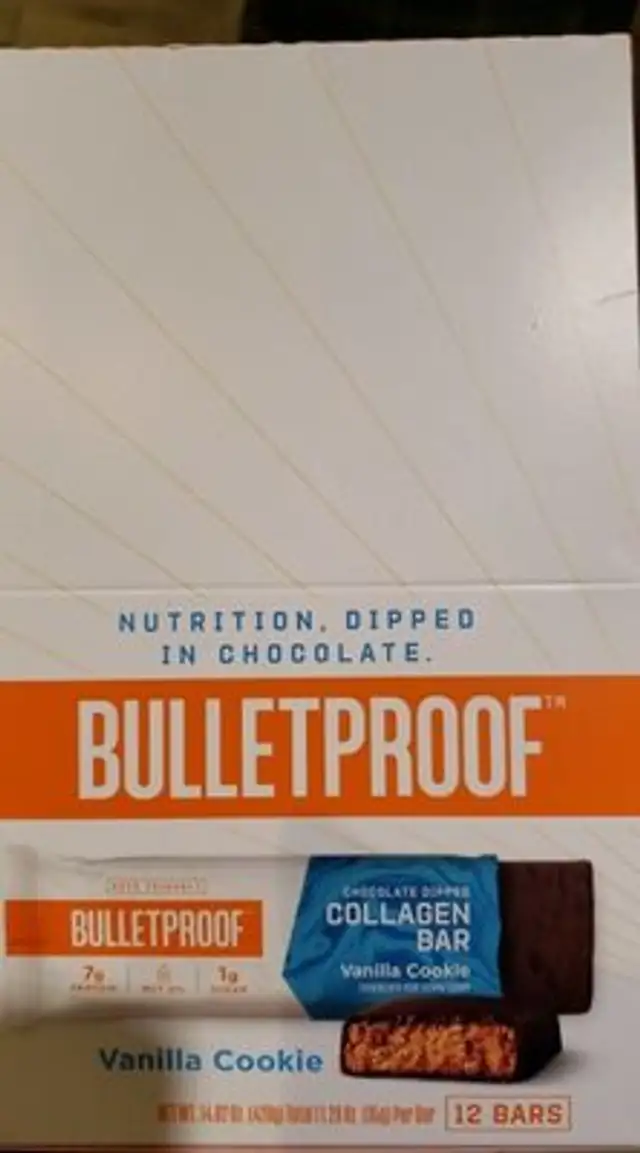 Bulletproof chocolate dipped collagen bar vanilla cookie