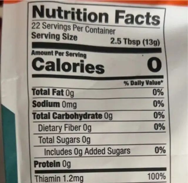 The high achiever nutrition facts table