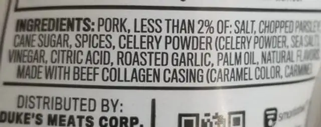 dukes ingredients label