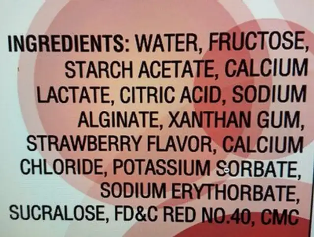 Apex popping pearls ingredients label