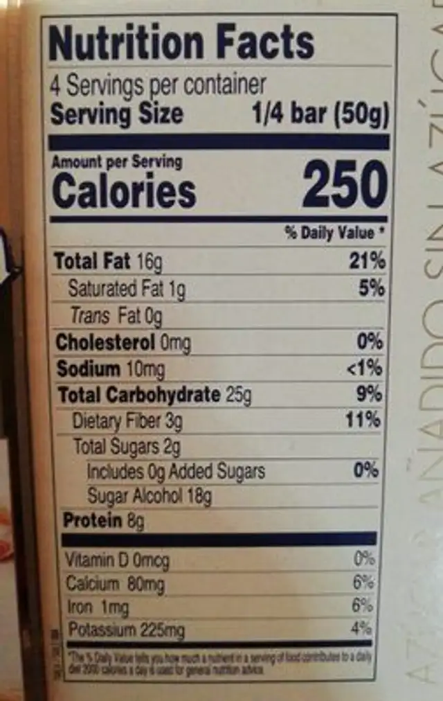 Torta impérial de almendra nutrition facts table