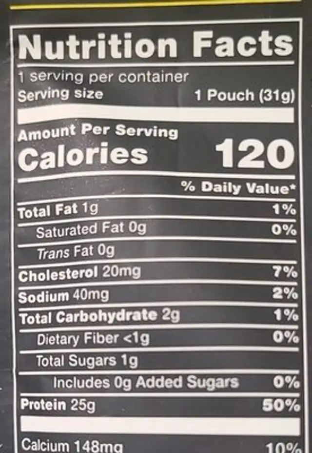 Lemon Sorbet nutrition facts table