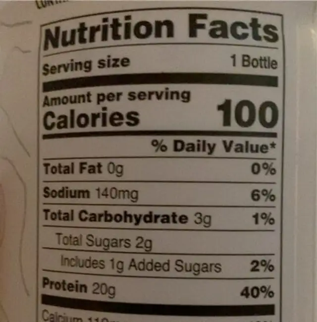 Pineapple Coconut Recovery Water nutrition facts table