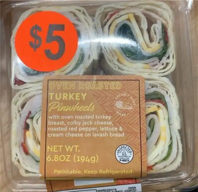 Oven roasted turkey pinwheels