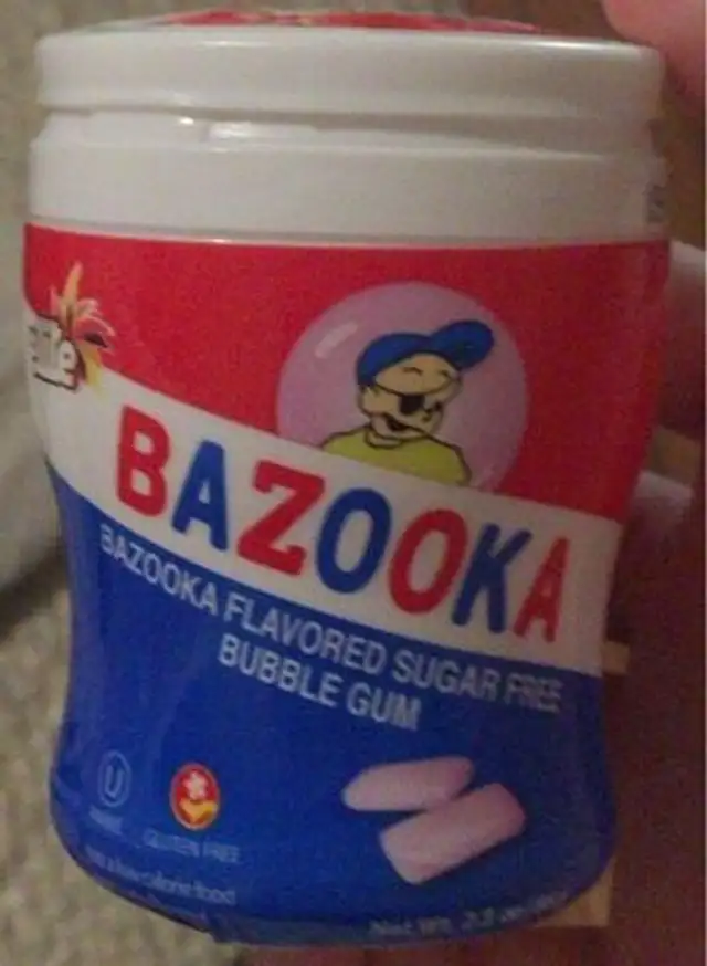 Bazooka flavored sugar free bubblegum