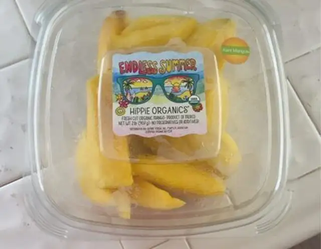 Fresh cut organic mango
