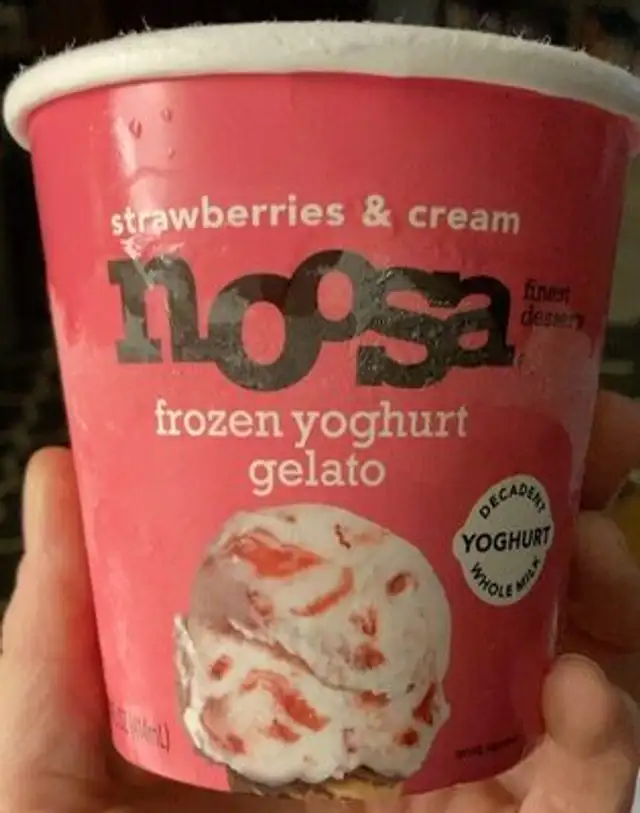 Strawberries & cream frozen yoghurt gelato