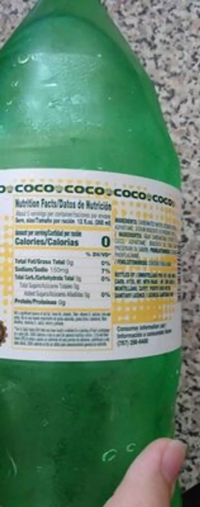 Coco Rico Dieta nutrition facts table