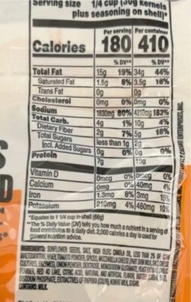 Extramostbestest pepperoni pizza sunflower seeds nutrition facts table