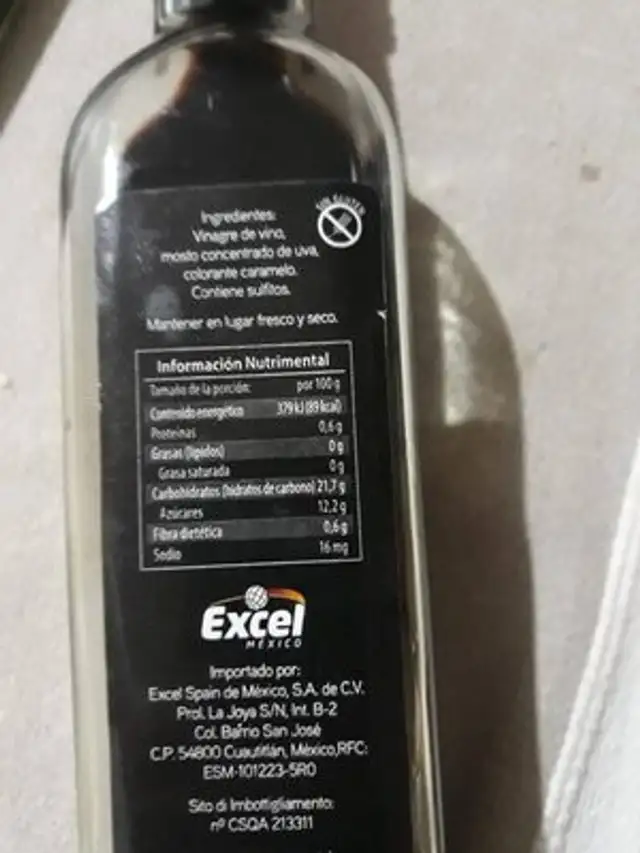 Unknown nutrition facts table