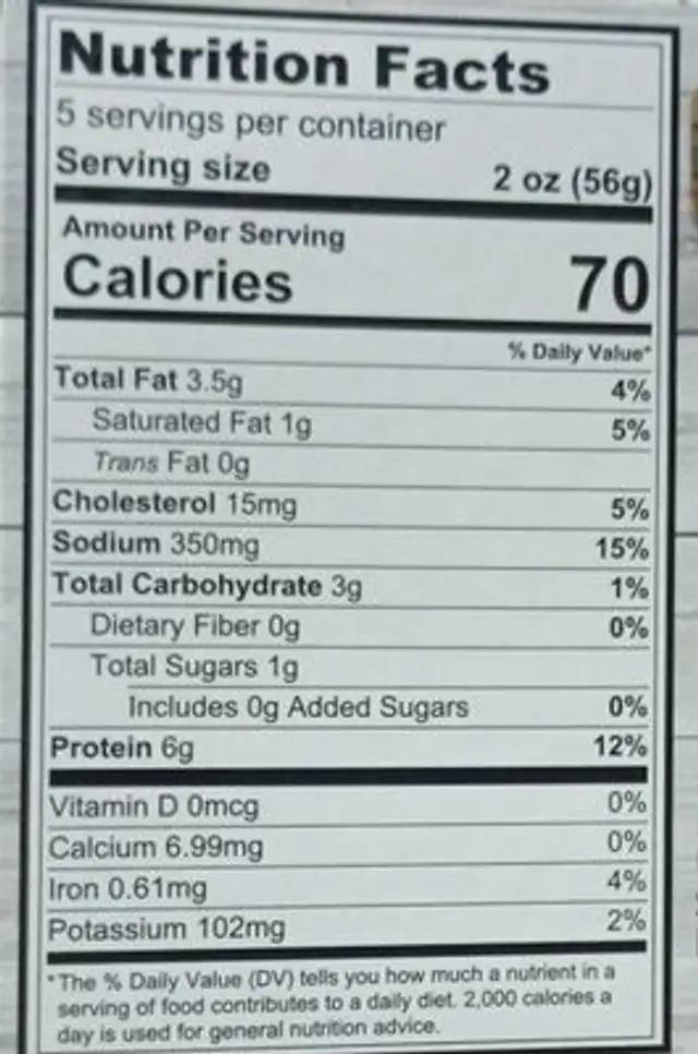 Turkey Stew nutrition facts table