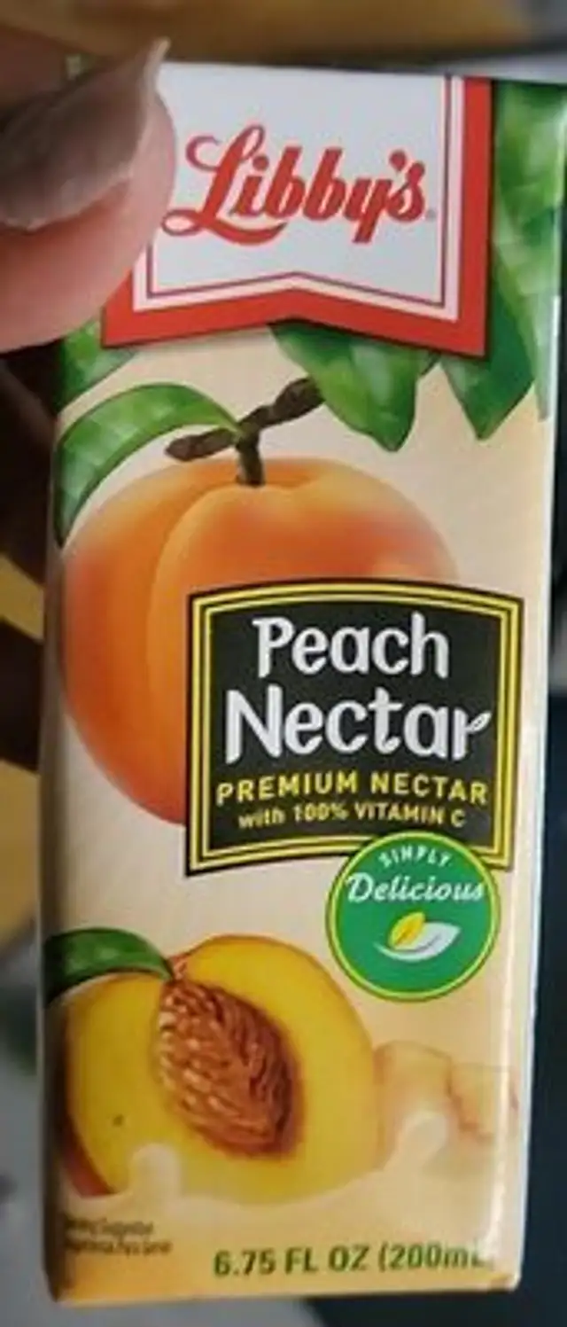 Premium peach nectar, peach front packaging