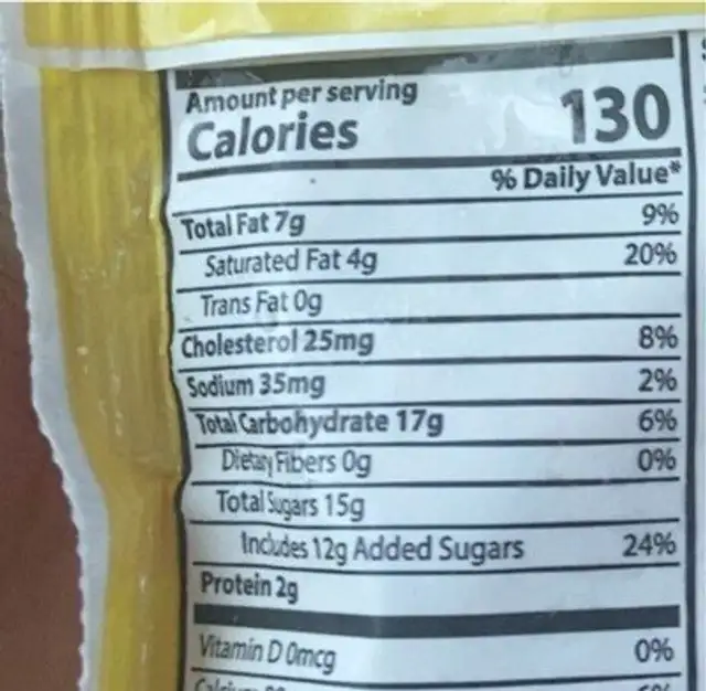 Banana split nutrition facts table