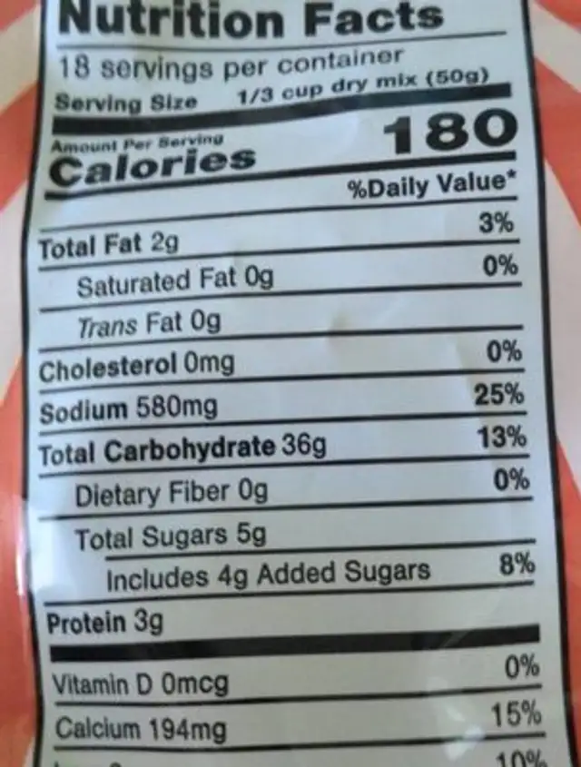 Just add water waffle and pancake flour nutrition facts table