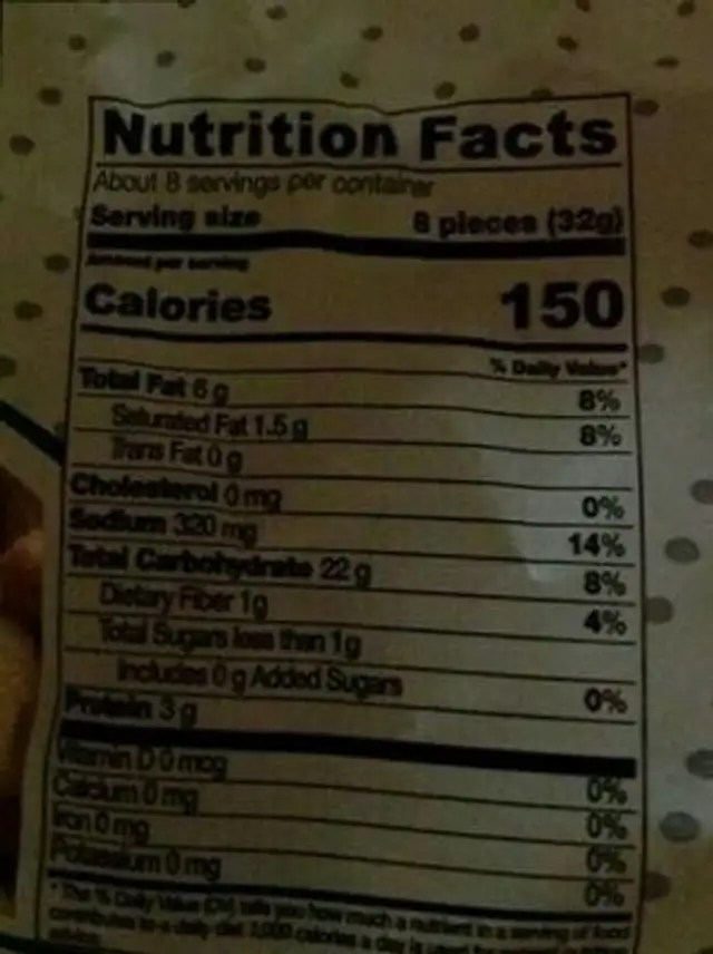 Tarallini Casarecci nutrition facts table