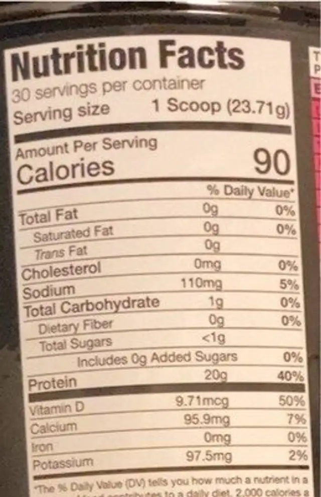 Ideal lean white chocolate peppermint protein nutrition facts table