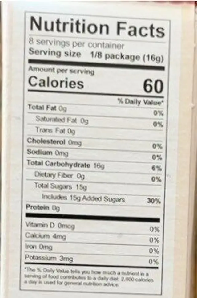 Pumpkin Pie Cheesecake Mix nutrition facts table